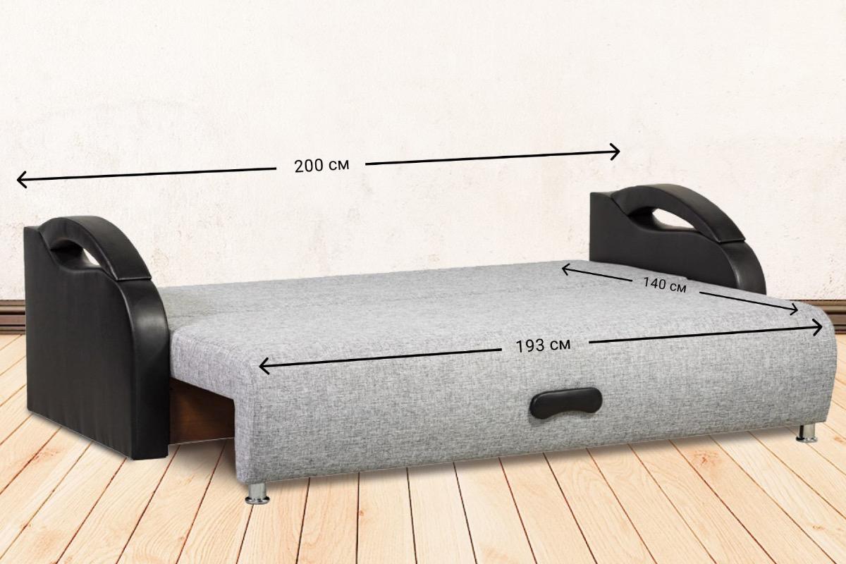 "Диван Юпитер еврокнижка шенилл экокожа серый" - вид 2