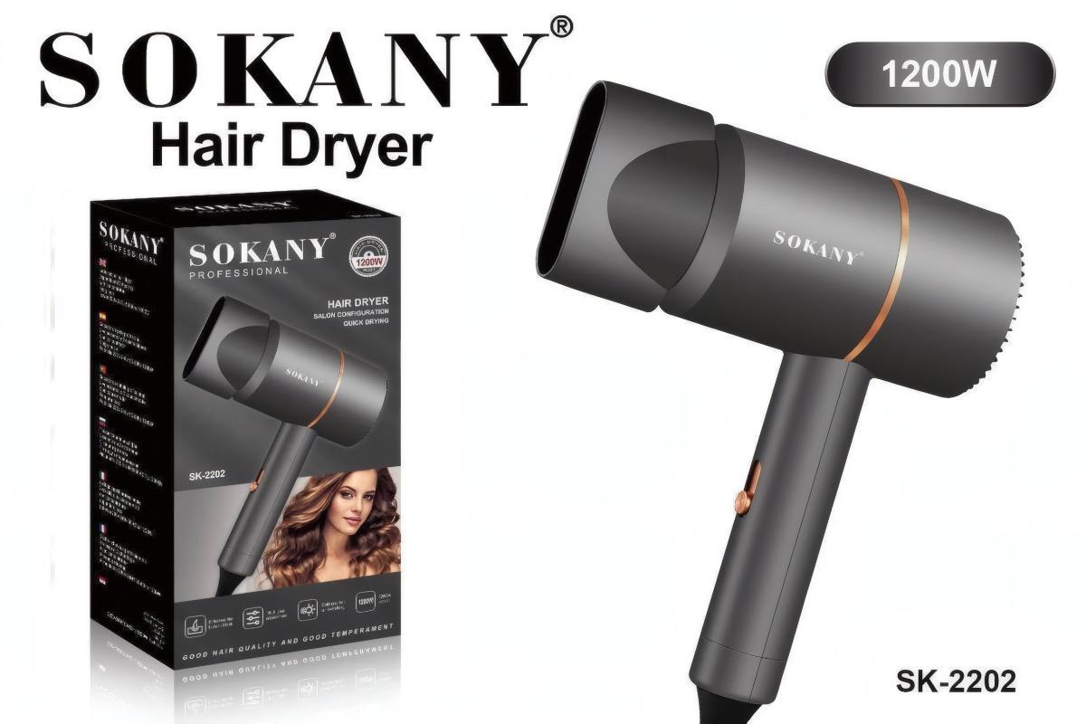 "Фен для волос SOKANY SK-2202 1200 Вт серый" - вид 4