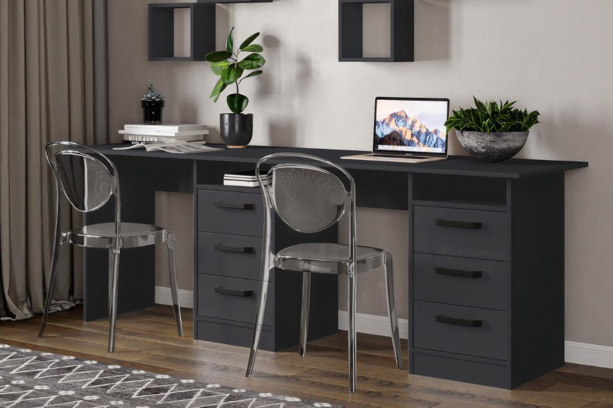 Письменный стол СТН-3 для двоих серый графит