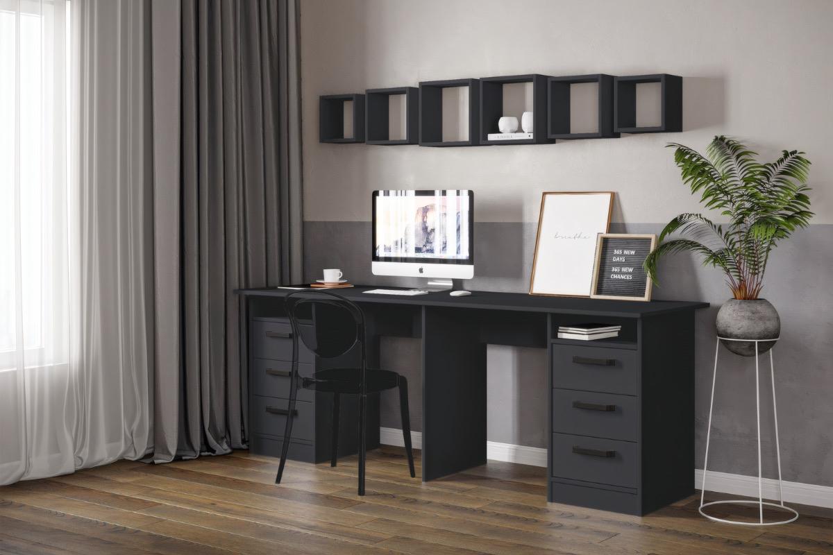"Письменный стол СТН-3 для двоих серый графит" - вид 2