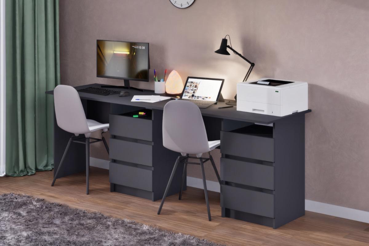 Письменный стол Зара тандем серый графит