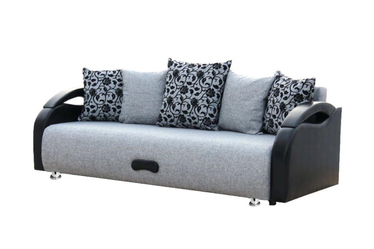 Диван Юпитер еврокнижка шенилл экокожа серый