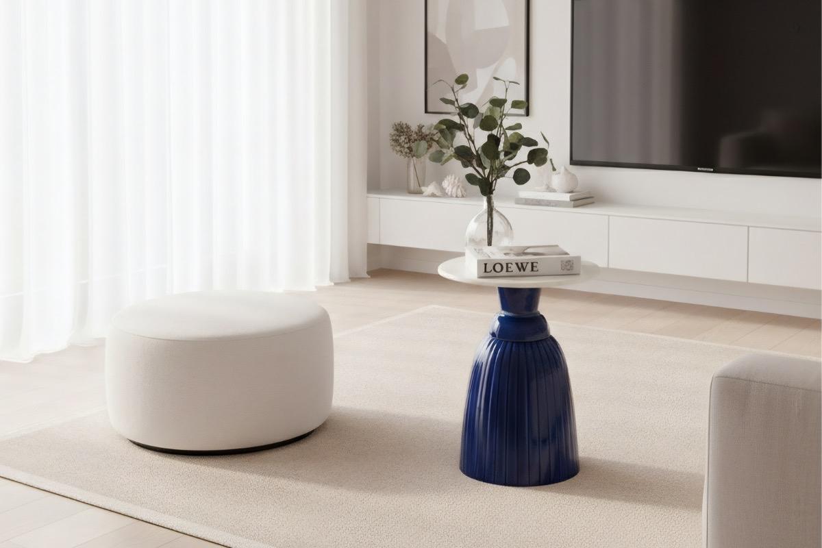 Столик кофейный Глазурь синий мрамор