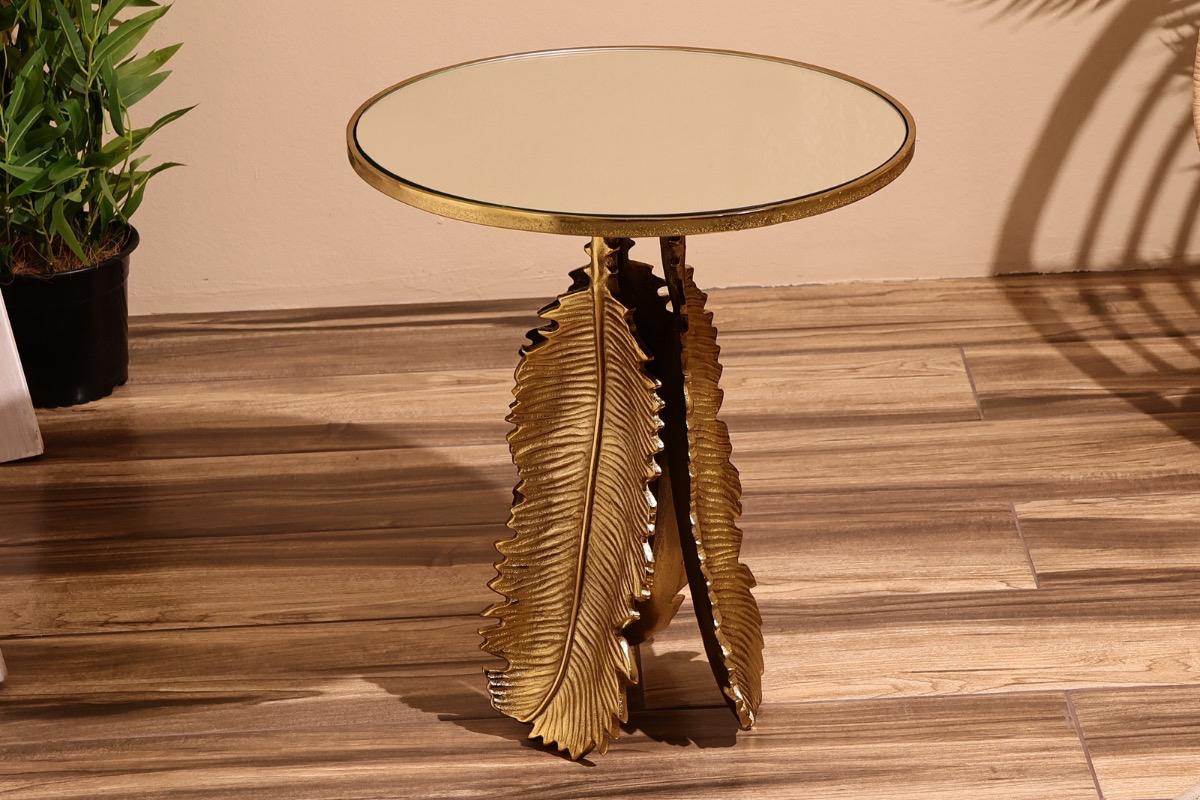 Столик кофейный Листья золотистый