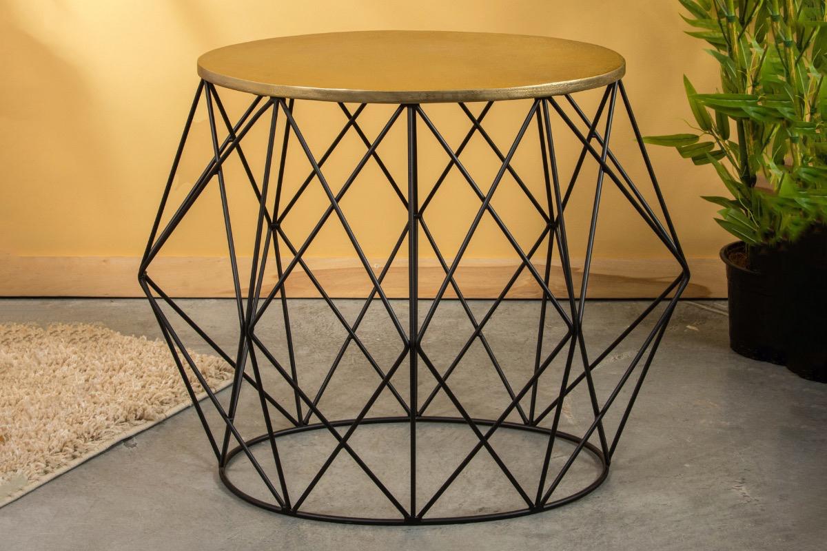 Столик журнальный Геометрия черный золотистый